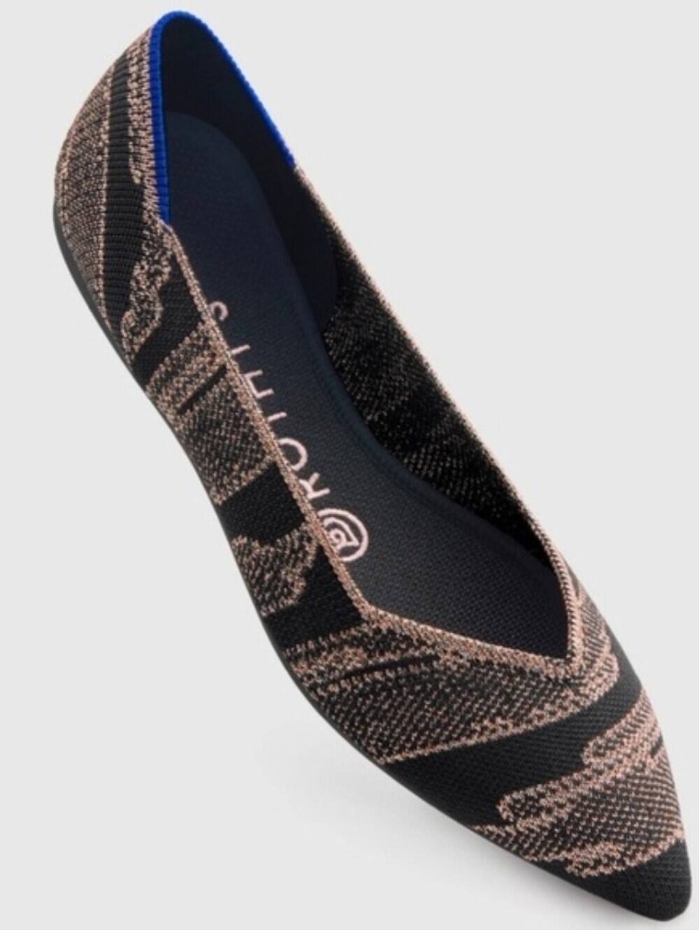 Rothy's Golden Shimmer Point Flats PERFECT SHAPE